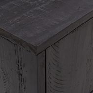 ТВ шкаф, черен, 110x35x48 см, борова дървесина масив