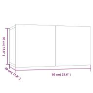 ТB шкафове, 8 бр, опушен дъб, 60x30x30 см, инженерно дърво