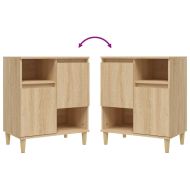 Сайдборд, 3бр, дъб сонома, 60x35x70 см, инженерно дърво
