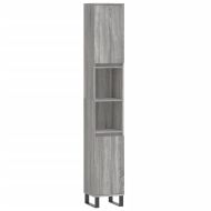 Комплект мебели за баня от 3 части сив сонома инженерно дърво