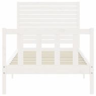 Рамка за легло с табла бяла Single масивна дървесина