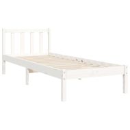 Рамка за легло с табла бяла Single масивна дървесина