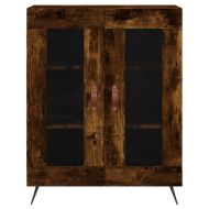 Висок шкаф, опушен дъб, 69,5x34x180 см, инженерно дърво