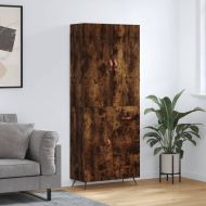 Висок шкаф, опушен дъб, 69,5x34x180 см, инженерно дърво