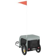 Ремарке за колело за любимци сив и черен Оксфорд плат и желязо