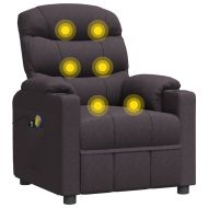 Електрически масажен стол, тъмнокафяв, текстил