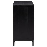 Сайдборд, черен, 75x35x70 см, борова дървесина масив