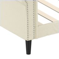 Кушетка, кремава, 80x200 см, изкуствена кожа