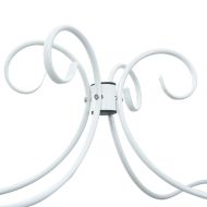 Рамка за легло с балдахин, бяла, метал, 180x200 cм