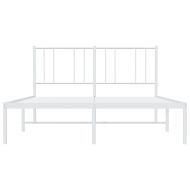 Метална рамка за легло с горна табла, бяла, 140x190 см
