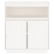 Сайдборд, бял, 70x34x80 см, бор масив
