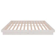 Рамка за легло, бяла, дърво масив, 180x200 cм, Super King