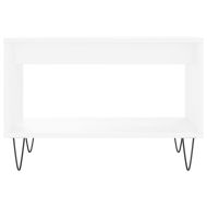 Маса за кафе, бяла, 60x50x40 см, инженерно дърво