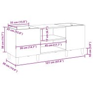 Шкаф за винилови плочи опушен дъб 121x38x48 см инженерно дърво