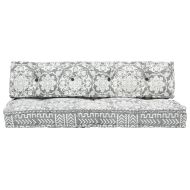 Палетна възглавница за диван, светлосива, текстил, пачуърк