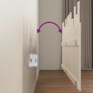 Стенна табла за спалня, бяла, 204x3x80 см, борово дърво масив