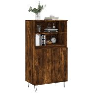 Висок шкаф, опушен дъб, 60x36x110 см, инженерно дърво