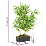 Изкуствено бамбуково дърво 500 листа 80 см зелено