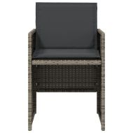 Градински столове с възглавници, 4 бр, сиви, полиратан