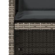 Градински столове с възглавници, 4 бр, сиви, полиратан