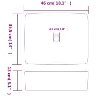 Мивка за плот сив и син правоъгълна 46x35,5x13 см керамика