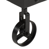 Кафе маса с колелца, регенерирано дърво масив, 100x55x26 cм