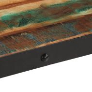 Кафе маса с колелца, регенерирано дърво масив, 100x55x26 cм