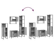 Комплект мебели за баня от 4 части сив сонома инженерно дърво