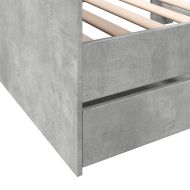Дневно легло с чекмеджета, без матрак, бетонно сив, 75x190 см