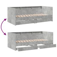 Дневно легло с чекмеджета, без матрак, бетонно сив, 100x200 см