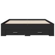 Рамка за легло с чекмеджета, черна, 120x200 см, инженерно дърво