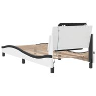 Рамка за легло с LED без матрак Zadar бяло и черно 100x200см