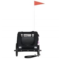 Ремарке за колело за любимци черно Оксфорд плат и желязо