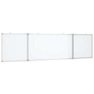 Магнитна бяла дъска, сгъваема, 160x40x1,7 см, алуминий