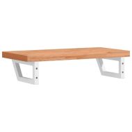 Стенен рафт за мивка, стомана и масивно дърво бук