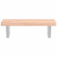 Стенен рафт за мивка, стомана и масивно дърво бук