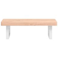 Стенен рафт за мивка, стомана и масивно дърво бук