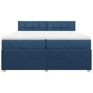 Боксспринг легло с матрак, синьо, 200x200 см, плат