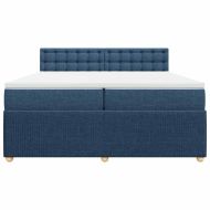 Боксспринг легло с матрак, синьо, 200x200 см, плат