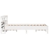 Рамка за легло без матрак, бял, 120x200 см, бор масив