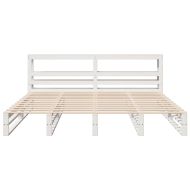 Рамка за легло без матрак, бял, 180x200 см, бор масив