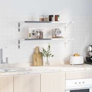 Скоби за рафт 4 бр 30x2,5x15,5 см сребрист неръждаема стомана