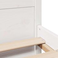 Рамка за легло без матрак, бял, 100x200 см, бор масив