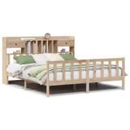 Легло с етажерка за книги, без матрак, 180x200 см, бор масив