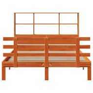 Легло с етажерка за книги, без матрак, 120x190 см, бор масив