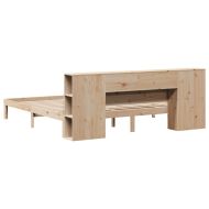 Легло с етажерка за книги, без матрак, 180x200 см, бор масив