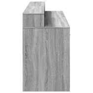 Бюро с LED осветление, сив сонома, 160x55x91см, инженерно дърво