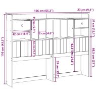 Горна табла с място за съхранение, 180 см, масивно дърво бор
