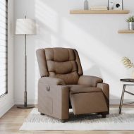 Електрически наклоняем стол, кафяв, текстил