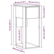 Стойка за компютърна кула с чекмедже дъб артизан 30x44x74 см